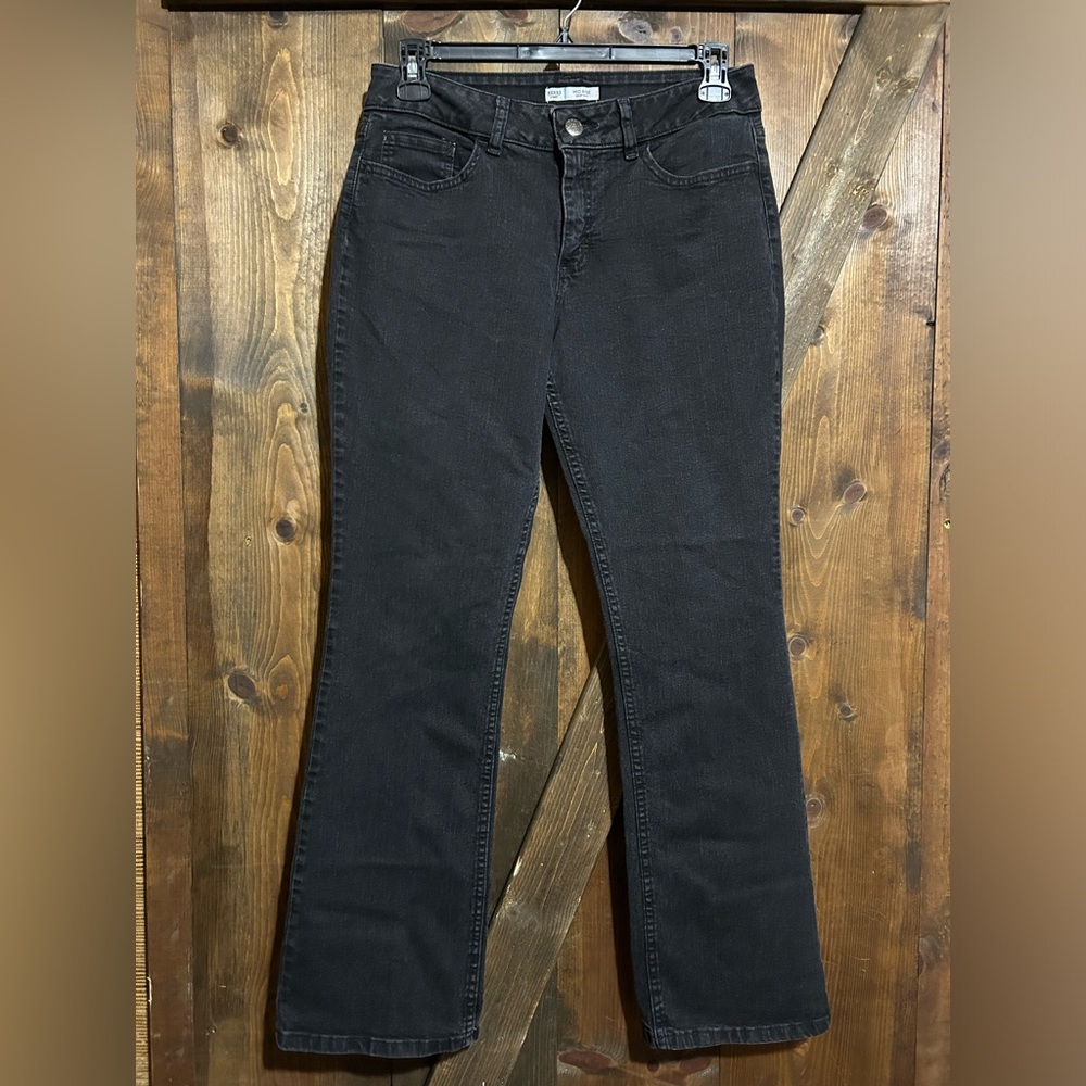 Riders By Lee Mid Rise Boot Cut Black Jeans, size 10, smoke free home